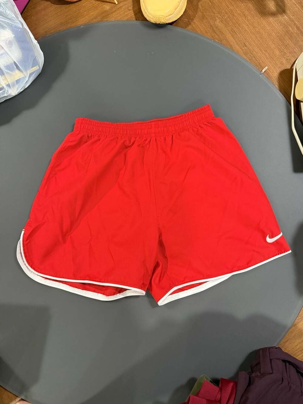 Nike Dri-Fit Slim Fit Running Shorts Size S Red White Athletic Gym